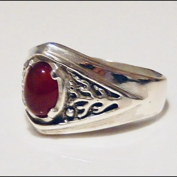 Celtic Tree of Life Ring .925 Sterling Silver w/ Genuine Carnelian made in USA - Picture 12 of 16